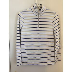 Lohla Sport Women’s The Simone Long Sleeve 1/4 Zip Alternating Stripes Shirt M